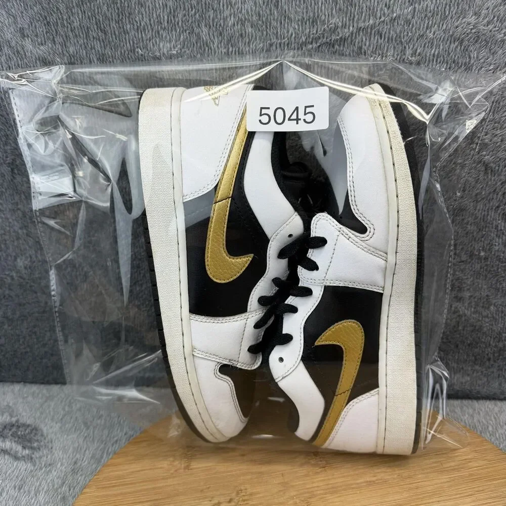 Nike Air Jordan 1 Low Shoes Boys Size 7Y White Sneakers 553560-172 No Insoles